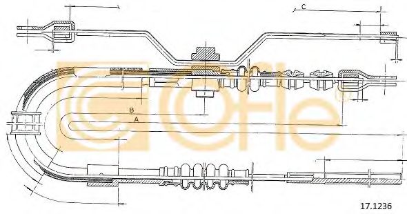 Трос, стояночная тормозная система COFLE 17.1236