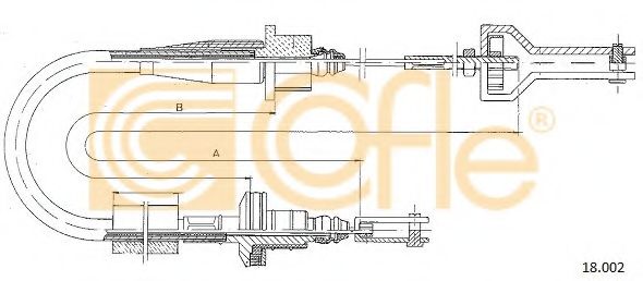 Трос, управление сцеплением COFLE 18002