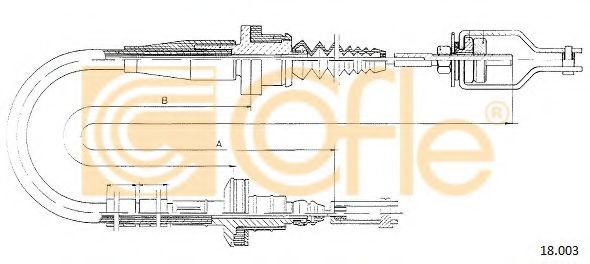 Трос, управление сцеплением COFLE 18.003