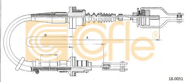 Трос, управление сцеплением COFLE 18.0052