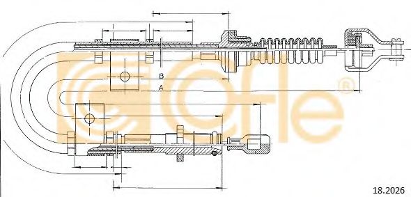 Трос, управление сцеплением COFLE 18.2026