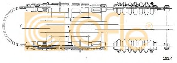 Трос, стояночная тормозная система COFLE 1814