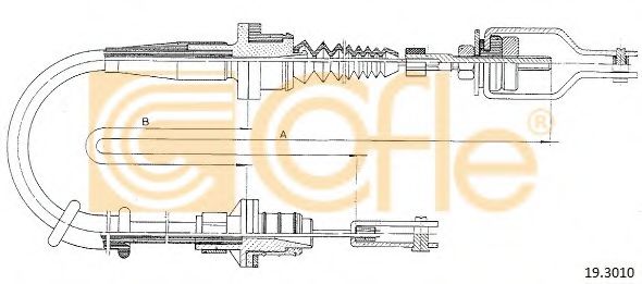 Трос, управление сцеплением COFLE 19.3010