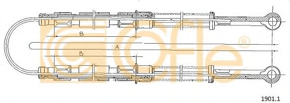 Трос, стояночная тормозная система COFLE 1901.1