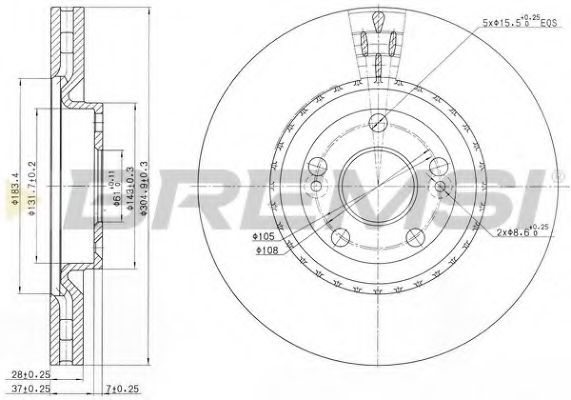 Тормозной диск BREMSI DBB139V