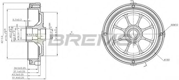 Тормозной барабан SEBRO 3224