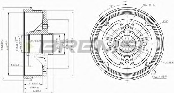 Тормозной барабан BREMSI DR5395