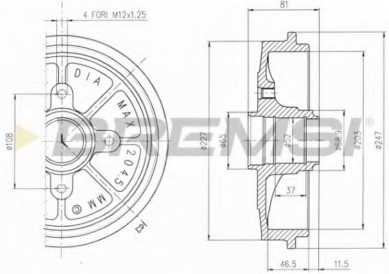 Тормозной барабан BREMSI DR5471