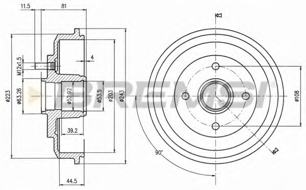 Тормозной барабан BREMSI DR5591