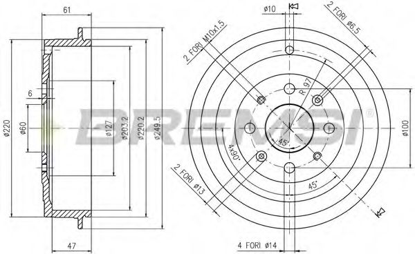 Тормозной барабан BREMSI DR5656