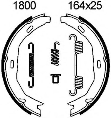Комплект тормозных колодок, стояночная тормозная система BSF 01800