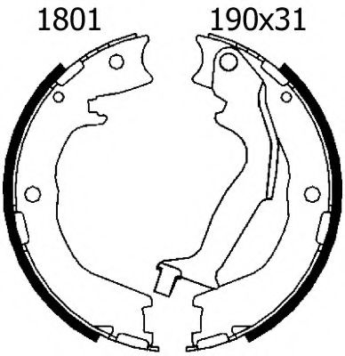 Комплект тормозных колодок, стояночная тормозная система BSF 01802