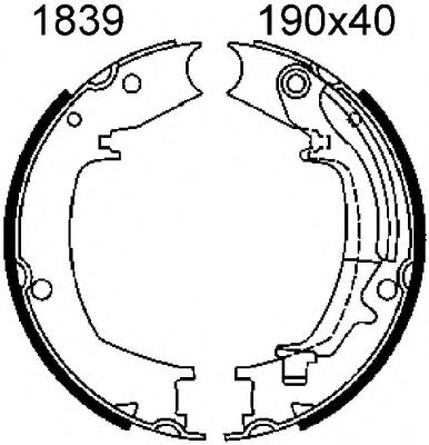 Комплект тормозных колодок, стояночная тормозная система BSF 01839