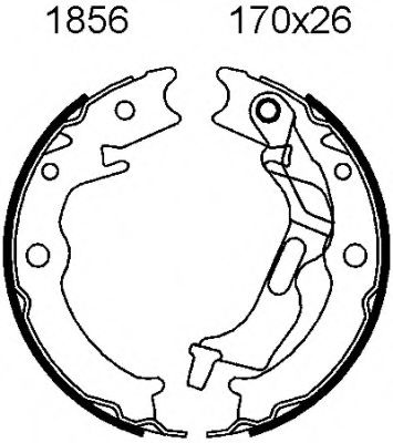 Комплект тормозных колодок, стояночная тормозная система BSF 01856