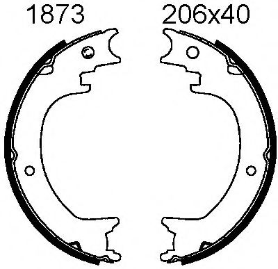 Комплект тормозных колодок, стояночная тормозная система BSF 01873