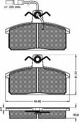 Комплект тормозных колодок, дисковый тормоз BSF 10265