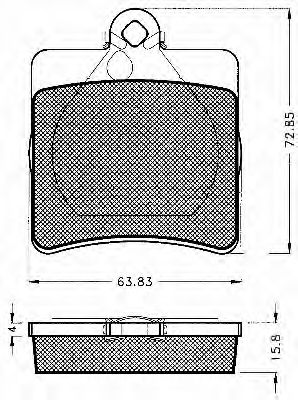 Комплект тормозных колодок, дисковый тормоз SAMKO 05P726