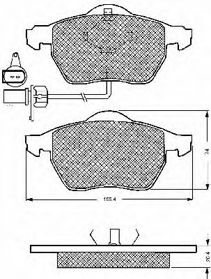 Комплект тормозных колодок, дисковый тормоз BSF 10667