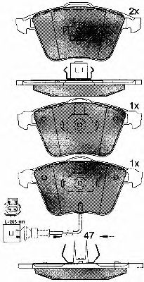 Комплект тормозных колодок, дисковый тормоз BSF 10763