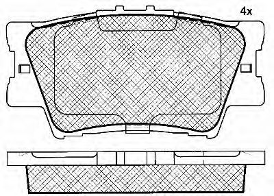 Комплект тормозных колодок, дисковый тормоз BSF 10949