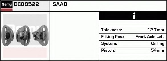 Тормозной суппорт DELCO REMY DC80522