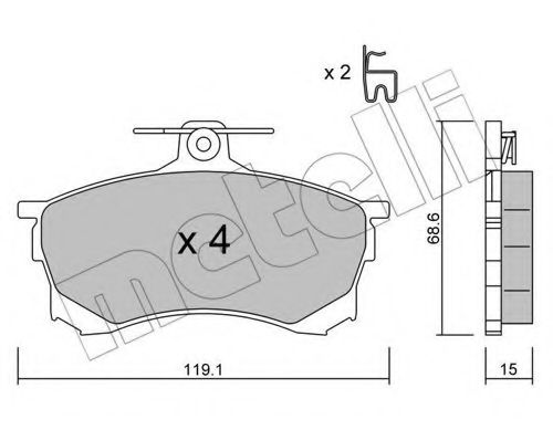 Комплект тормозных колодок, дисковый тормоз METELLI 22-0250-0