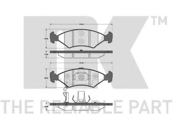 Комплект тормозных колодок, дисковый тормоз NK 223519