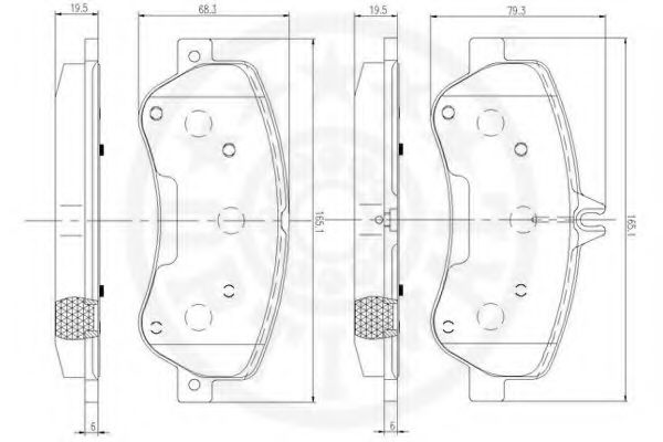 Комплект тормозных колодок, дисковый тормоз OPTIMAL 12473