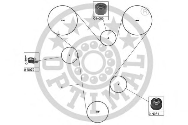 Комплект ремня ГРМ OPTIMAL R1277