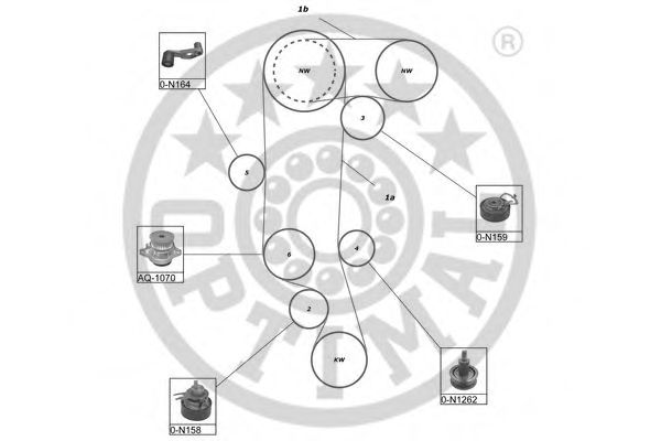 Водяной насос + комплект зубчатого ремня OPTIMAL R1441