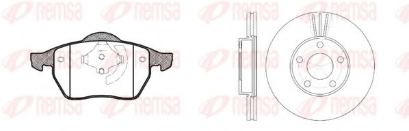 Комплект тормозов, дисковый тормозной механизм REMSA 8390.03