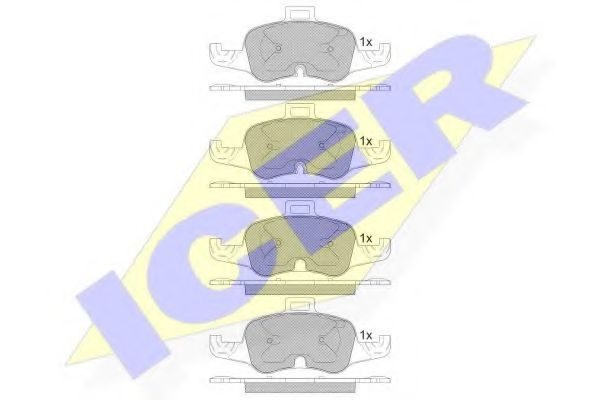 Комплект тормозных колодок, дисковый тормоз ICER 22206