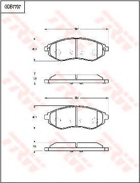 Комплект тормозных колодок, дисковый тормоз TRW GDB7707