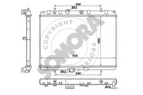 Радиатор, охлаждение двигателя SOMORA 050440C