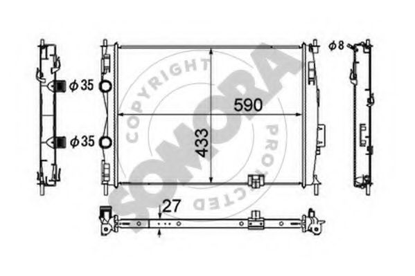 Радиатор, охлаждение двигателя SOMORA 198040C