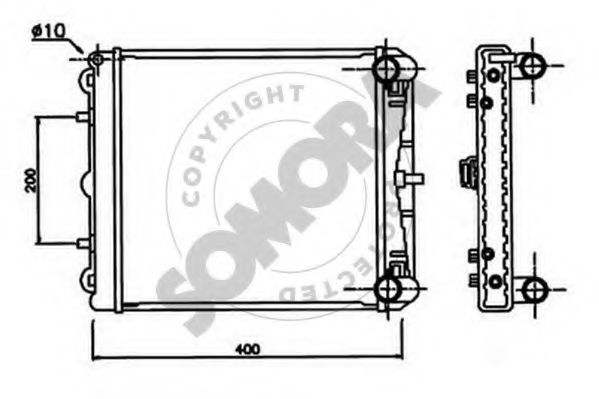 Радиатор, охлаждение двигателя SOMORA 231040AL