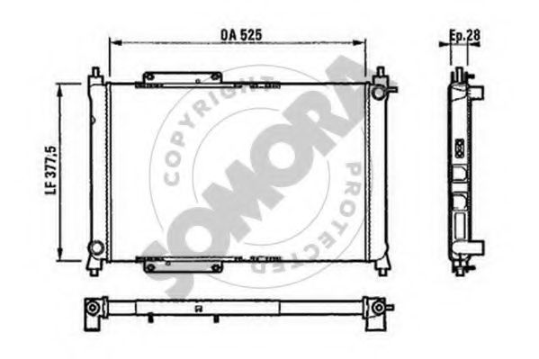 Радиатор, охлаждение двигателя SOMORA 260740B