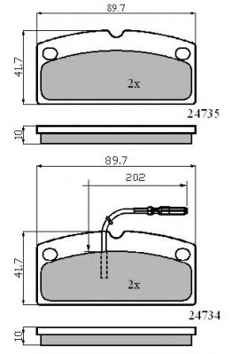 Комплект тормозных колодок, дисковый тормоз NATIONAL NP2689