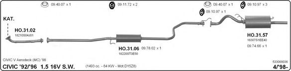Система выпуска ОГ IMASAF 533000036