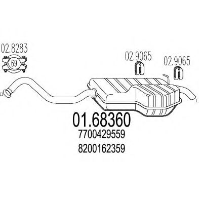 Глушитель выхлопных газов конечный MTS 01.68360