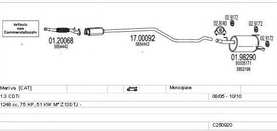 Система выпуска ОГ MTS C250920009944