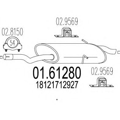 Глушитель выхлопных газов конечный MTS 01.61280