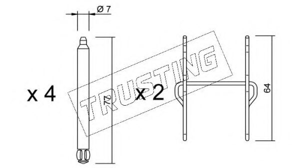 Комплектующие, колодки дискового тормоза TRUSTING KIT.073