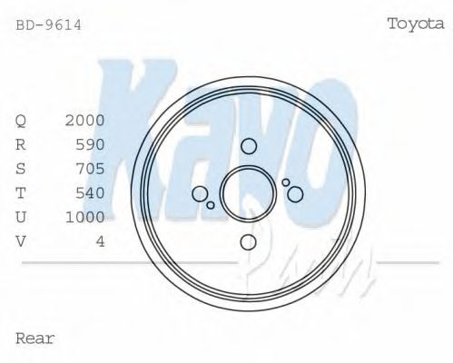 Тормозной барабан KAVO PARTS BD-9614
