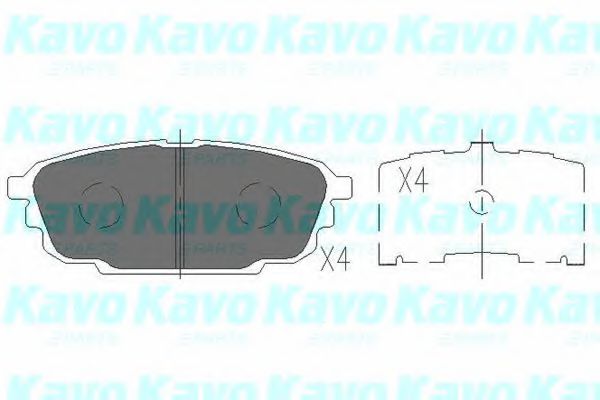 Комплект тормозных колодок, дисковый тормоз KAVO PARTS KBP-4544