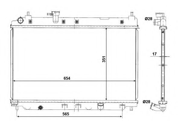 Радиатор, охлаждение двигателя NRF 56048