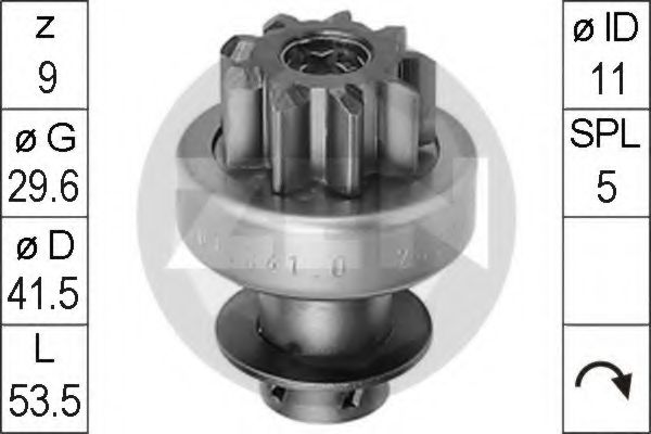 Привод с механизмом свободного хода, стартер ERA 0841