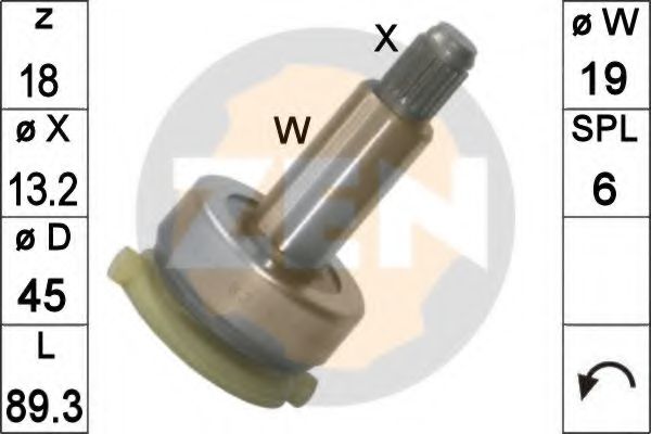 Привод с механизмом свободного хода, стартер ERA 1677