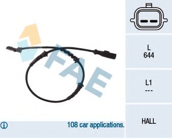 Датчик, частота вращения колеса FAE 78055