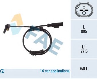 Датчик, частота вращения колеса FAE 78048
